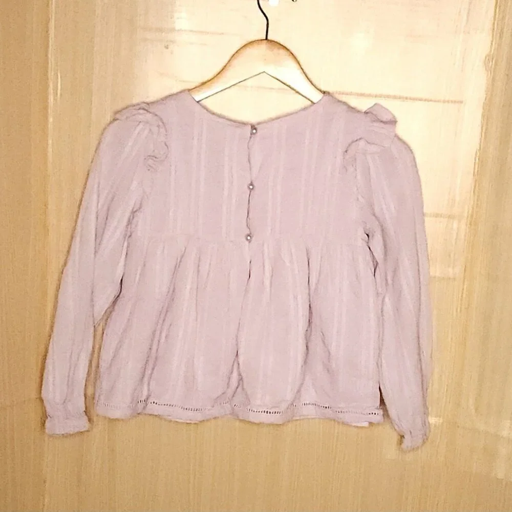Max Studio Kids Girls Ligh Purple Long Sleeve Blouse 11-12